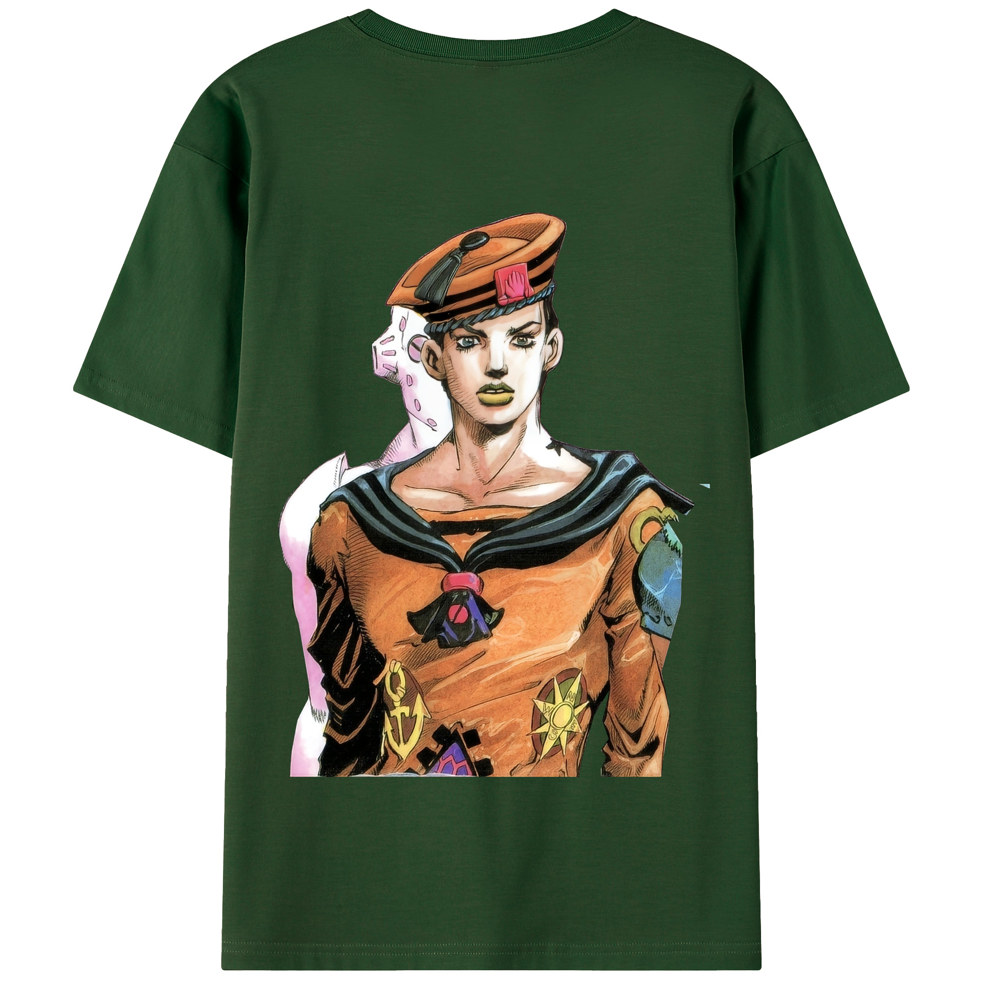 （画像用） ジョジョの奇妙な冒険 東方定助 JoJo's Bizarre Adventure Higashikata Josuke 綿100％半袖Tシャツ（背面プリント）
